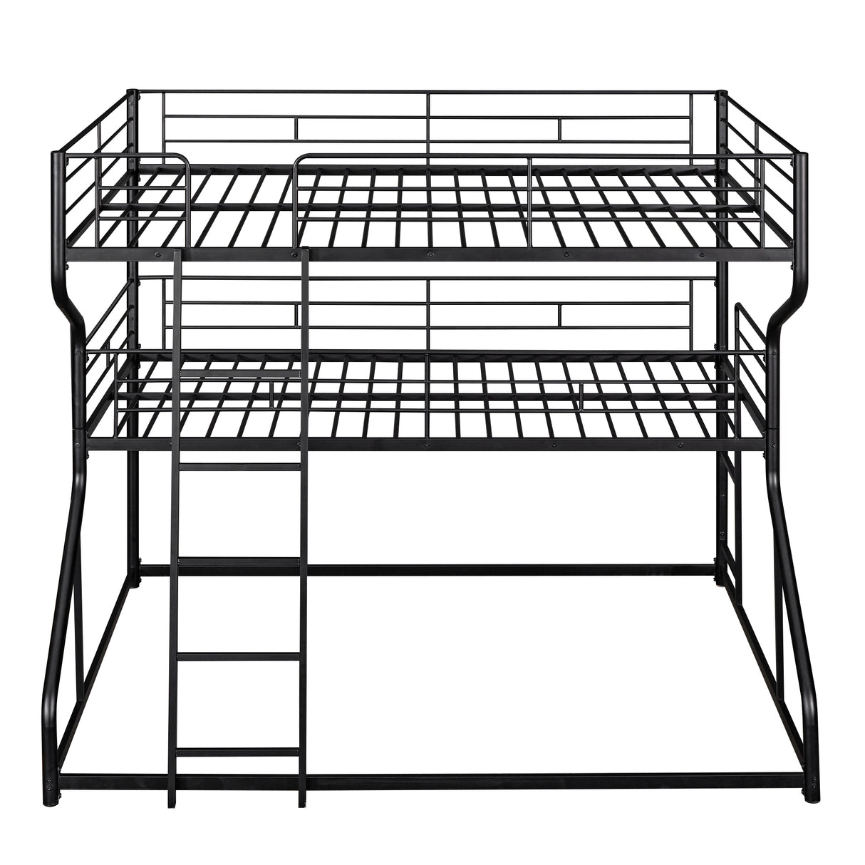 Full XL over Twin XL over Queen Size Triple Bunk Bed with Long and Short Ladder,Black - Home Elegance USA