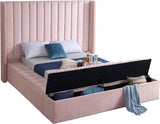 Meridian Furniture - Kiki Velvet King Bed In Pink - Kikipink-K