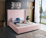 Meridian Furniture - Kiki Velvet Queen Bed In Pink - Kikipink-Q