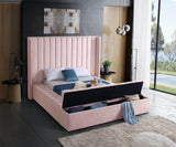 Meridian Furniture - Kiki Velvet Queen Bed In Pink - Kikipink-Q