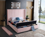 Meridian Furniture - Kiki Velvet Queen Bed In Pink - Kikipink-Q