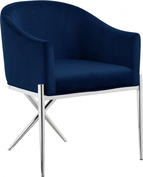 Meridian Furniture - Xavier Velvet Dining Chair Set Of 2 In Navy - 762Navy-C