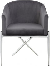 Meridian Furniture - Xavier Velvet Dining Chair Set Of 2 In Grey - 762Grey-C