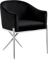 Meridian Furniture - Xavier Velvet Dining Chair Set Of 2 In Black - 762Black-C