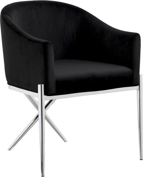 Meridian Furniture - Xavier Velvet Dining Chair Set Of 2 In Black - 762Black-C