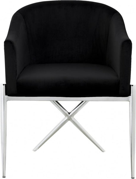 Meridian Furniture - Xavier Velvet Dining Chair Set Of 2 In Black - 762Black-C