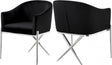 Xavier Velvet Dining Chair Set Of 2 In Black - 762Black-C | Meridian
