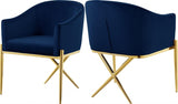 Meridian Furniture - Xavier Velvet Dining Chair Set Of 2 In Navy - 763Navy-C