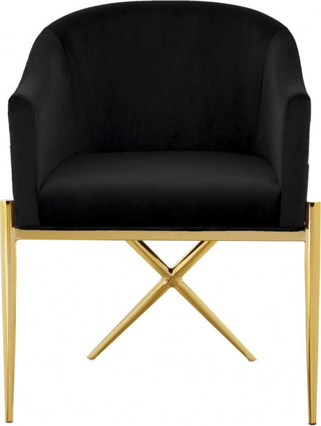 Meridian Furniture - Xavier Velvet Dining Chair Set Of 2 In Black - 763Black-C