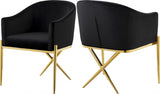 Meridian Furniture - Xavier Velvet Dining Chair Set Of 2 In Black - 763Black-C