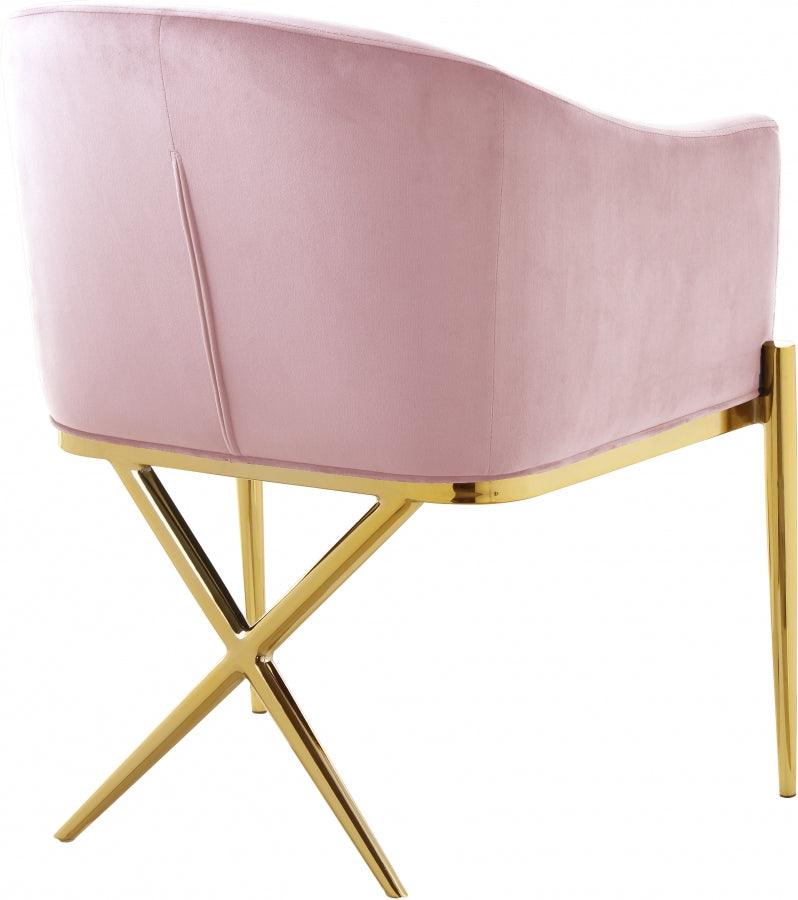 Meridian Furniture - Xavier Velvet Dining Chair Set Of 2 In Pink - 763Pink-C