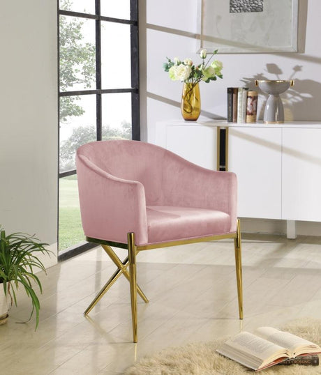 Meridian Furniture - Xavier Velvet Dining Chair Set Of 2 In Pink - 763Pink-C