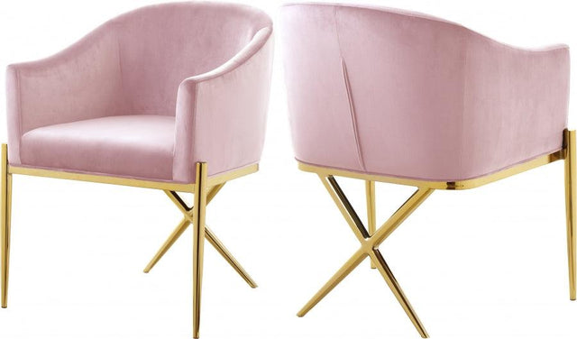 Meridian Furniture - Xavier Velvet Dining Chair Set Of 2 In Pink - 763Pink-C