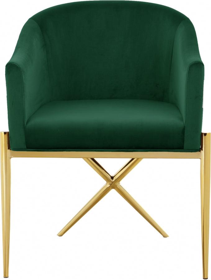 Meridian Furniture - Xavier Velvet Dining Chair Set Of 2 In Green - 763Green-C