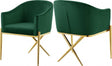Xavier Velvet Dining Chair Set Of 2 In Green - 763Green-C | Meridian