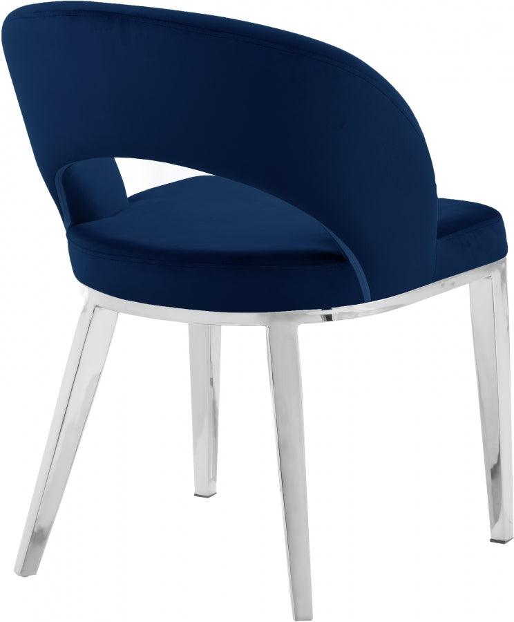 Meridian Furniture - Roberto Velvet Dining Chair Set Of 2 In Navy - 764Navy-C