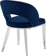 Meridian Furniture - Roberto Velvet Dining Chair Set Of 2 In Navy - 764Navy-C