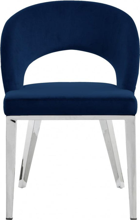 Meridian Furniture - Roberto Velvet Dining Chair Set Of 2 In Navy - 764Navy-C