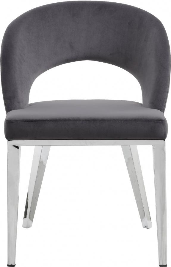 Meridian Furniture - Roberto Velvet Dining Chair Set Of 2 In Grey - 764Grey-C