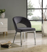 Meridian Furniture - Roberto Velvet Dining Chair Set Of 2 In Grey - 764Grey-C