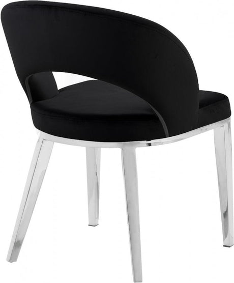 Meridian Furniture - Roberto Velvet Dining Chair Set Of 2 In Black - 764Black-C