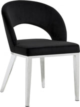 Meridian Furniture - Roberto Velvet Dining Chair Set Of 2 In Black - 764Black-C