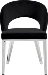 Meridian Furniture - Roberto Velvet Dining Chair Set Of 2 In Black - 764Black-C