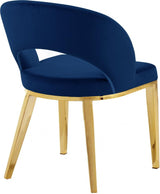 Meridian Furniture - Roberto Velvet Dining Chair Set Of 2 In Navy - 765Navy-C