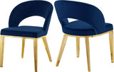 Meridian Furniture - Roberto Velvet Dining Chair Set Of 2 In Navy - 765Navy-C