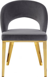 Meridian Furniture - Roberto Velvet Dining Chair Set Of 2 In Grey - 765Grey-C