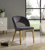 Meridian Furniture - Roberto Velvet Dining Chair Set Of 2 In Grey - 765Grey-C