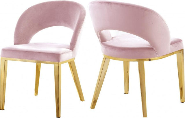 Meridian Furniture - Roberto Velvet Dining Chair Set Of 2 In Pink - 765Pink-C