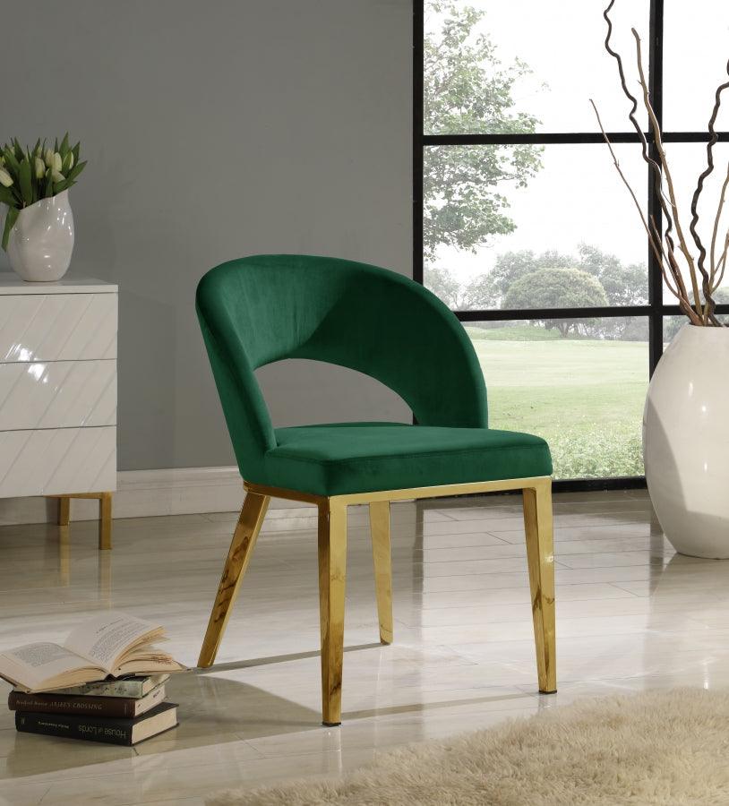 Meridian Furniture - Roberto Velvet Dining Chair Set Of 2 In Green - 765Green-C