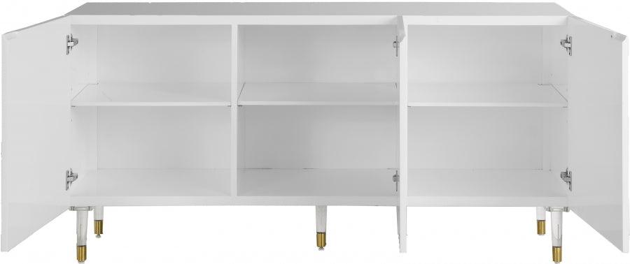 Meridian Furniture - Starburst Sideboard-Buffet In White Lacquer - 316