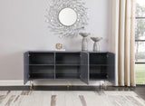 Meridian Furniture - Starburst Sideboard-Buffet In Grey Lacquer - 317