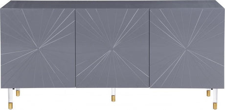 Meridian Furniture - Starburst Sideboard-Buffet in Grey Lacquer - 317