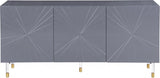 Meridian Furniture - Starburst Sideboard-Buffet In Grey Lacquer - 317