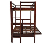 Twin over Full Bunk Bed,Down Bed can be Converted into Daybed,Espresso - Home Elegance USA