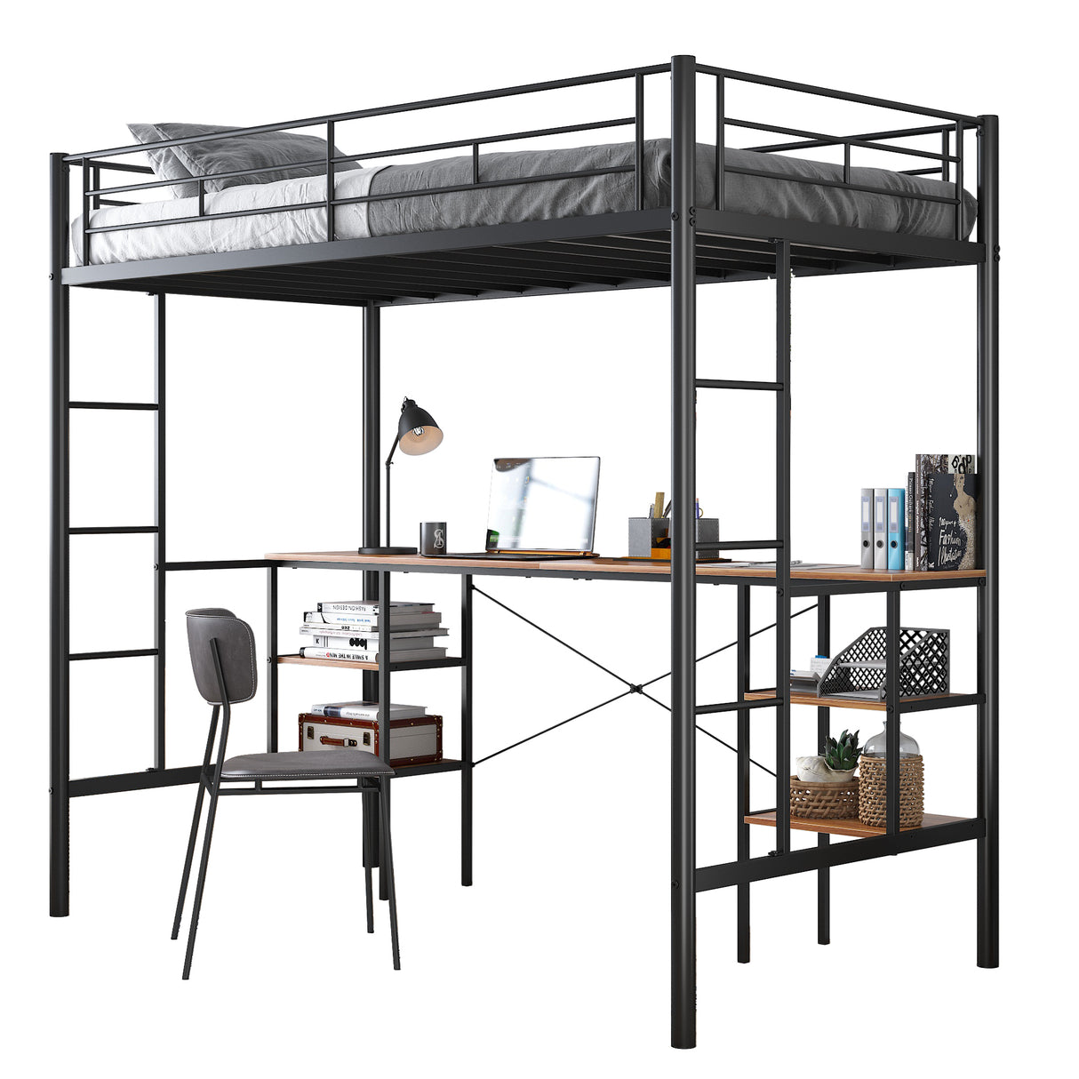 Metal Bunk Bed WIth Sandalwood