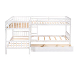 Twin L-Shaped Bunk bed with Drawers-Gray(OLD SKU :LP000038AAK) - Home Elegance USA