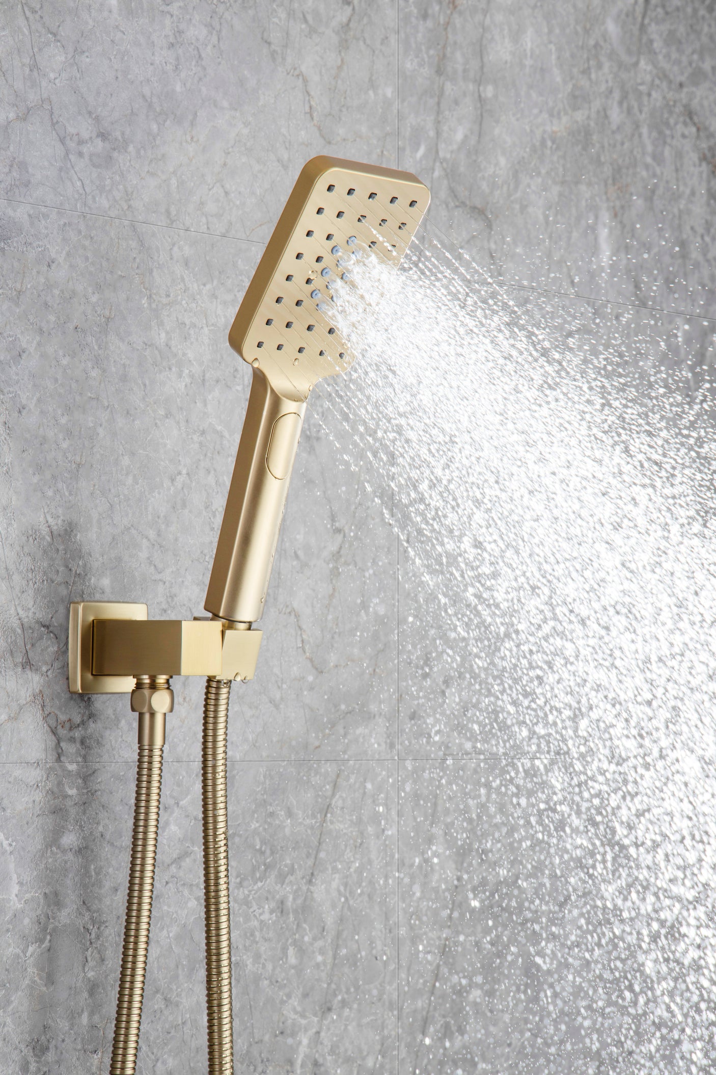 Shower Faucet Set Anti-scald Shower Fixtures with Rough-in Pressure Balanced Valve and Embedded Box, Wall Mounted Rain Shower System