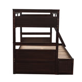 Twin over Full Bunk Bed with Storage - Espresso(OLD SKU :LP000022AAP) - Home Elegance USA