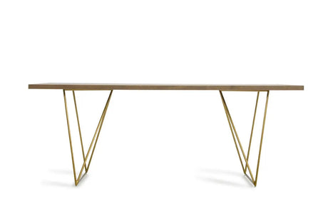 Modrest Marcia Modern Tobacco & Antique Brass Dining Table Vggu2857Dt-A