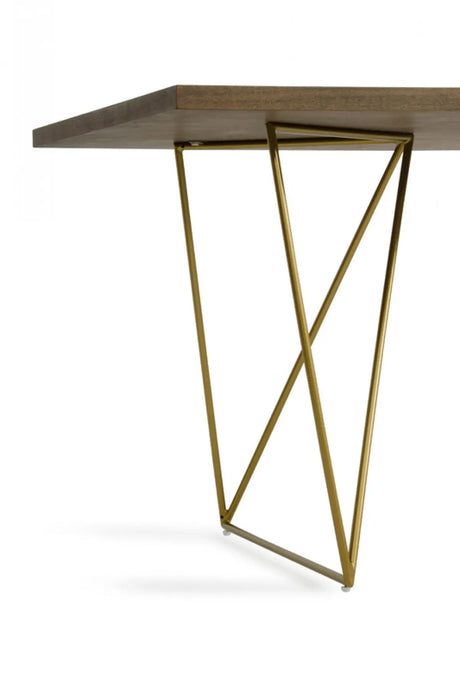 Modrest Marcia Modern Tobacco & Antique Brass Dining Table Vggu2857Dt-A