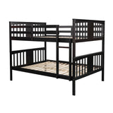 Full over Full Bunk Bed with Ladder for Bedroom, Guest Room Furniture-Espresso(OLD SKU :LP000203AAP) - Home Elegance USA