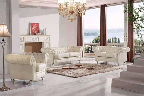 Esf Furniture - Extravaganza 287 2 Piece Sofa Set In Ivory - 287-2Set