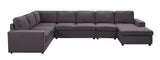 Tifton Modular Sectional Sofa with Reversible Chaise in Dark Gray Linen - Home Elegance USA