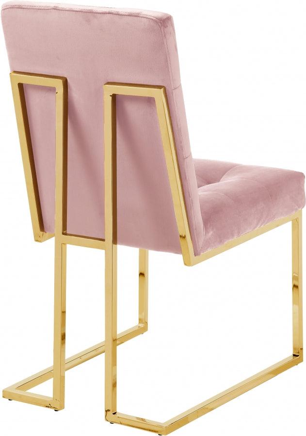 Meridian Furniture - Pierre Velvet Dining Chair In Pink (Set Of 2) - 714Pink-C