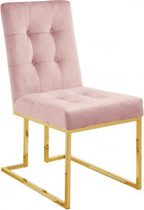 Meridian Furniture - Pierre Velvet Dining Chair In Pink (Set Of 2) - 714Pink-C