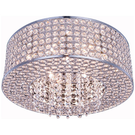 Elegant Lighting Amelie 6-Light Chrome Flush Mount - Home Elegance USA